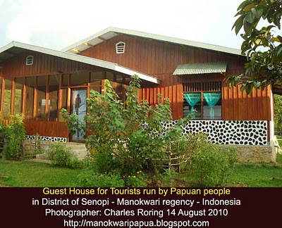 Guest House for Tourists in Senopi village of Manokwari regency West Papua